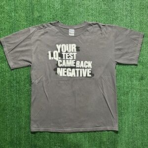 Funny IQ graphic grey t-shirt mens size Large